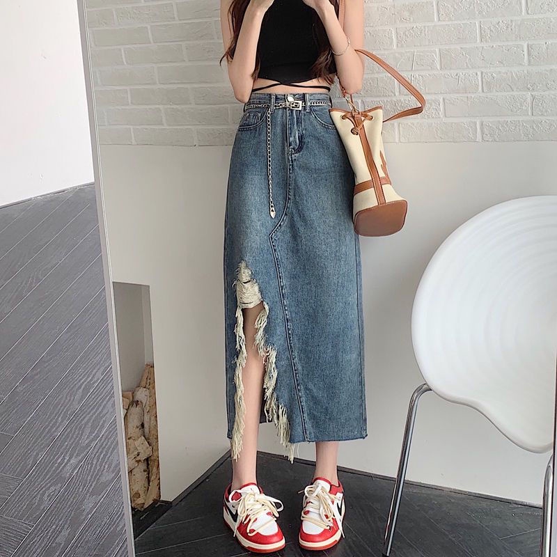 High waisted denim skirt new look best sale