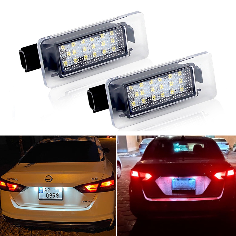 2Pcs Error Free White LED License Plate Light Number Plate Lamp