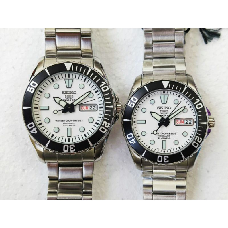 Montre Seiko 5 SNZF11 / SNZF11K1 - Modèle Plongeur Automatique - Cadran Blanc - Occasion