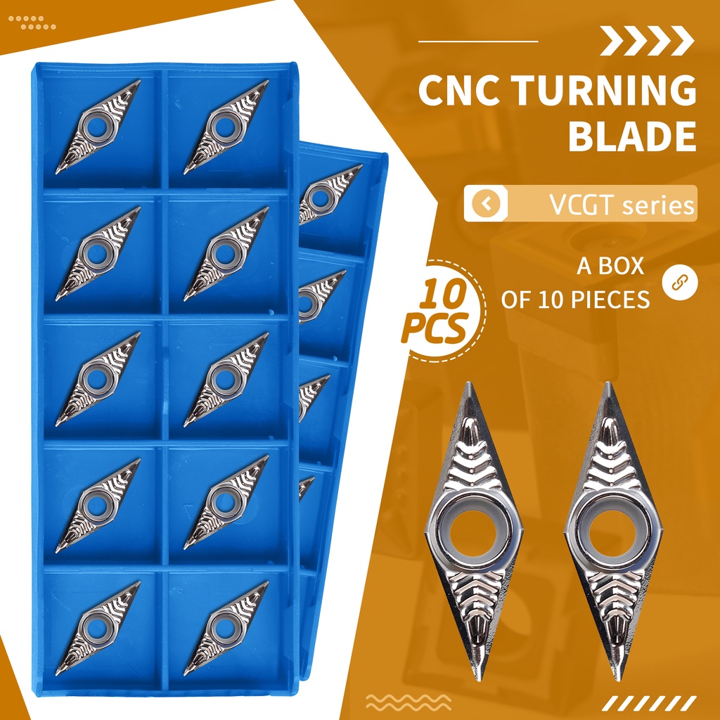 CK-CNC 10-Pack CCGT432-AK (CCGT120408-AK) Carbide Turning Inserts For Aluminum - N01 Finish