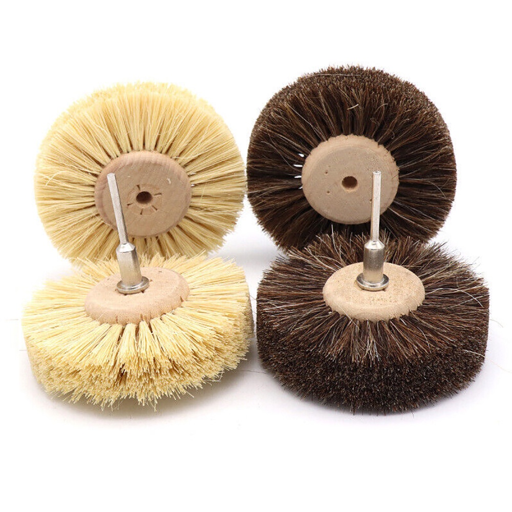 80mm Sisal/Horse Hair Bristle Wire Brush 1/8'' 3mm Shank for Dremel