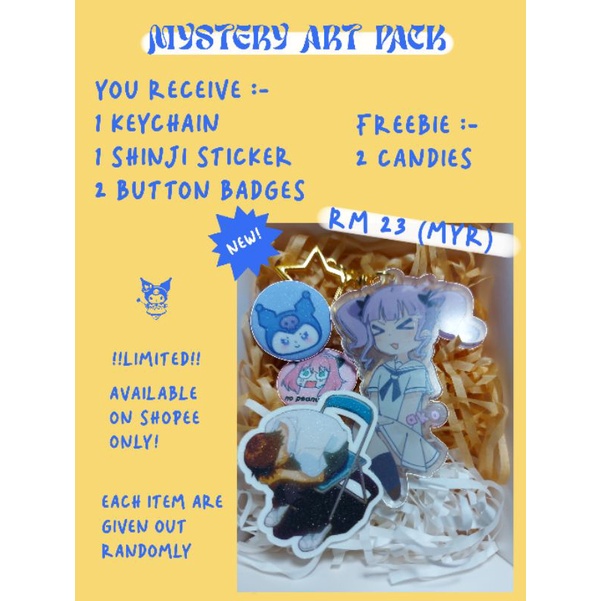 SMALL MYSTERY ART PACK [LIMITED!!] || keychains,button badge and ...