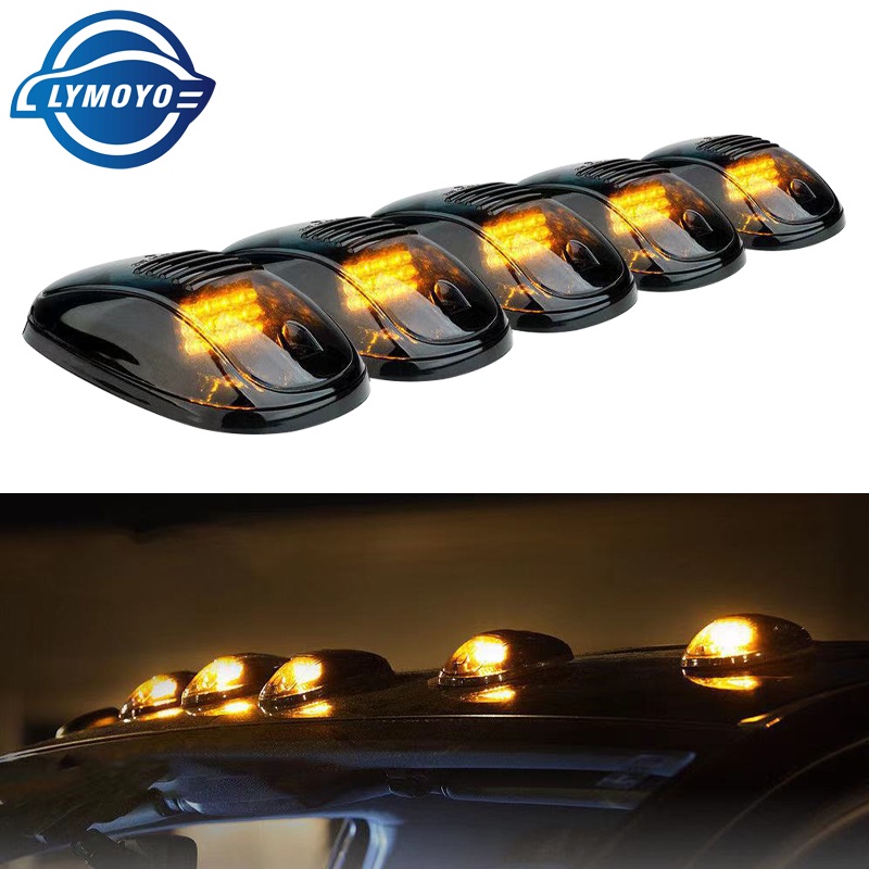 5pcs Cab Roof Top Marker Running Car LED lights Lamp Black Smoked Lens ...