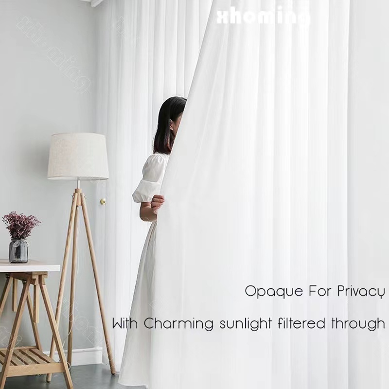 Soft Velvet White Sheer Day Curtain Langsir Sliding Door Privacy ...