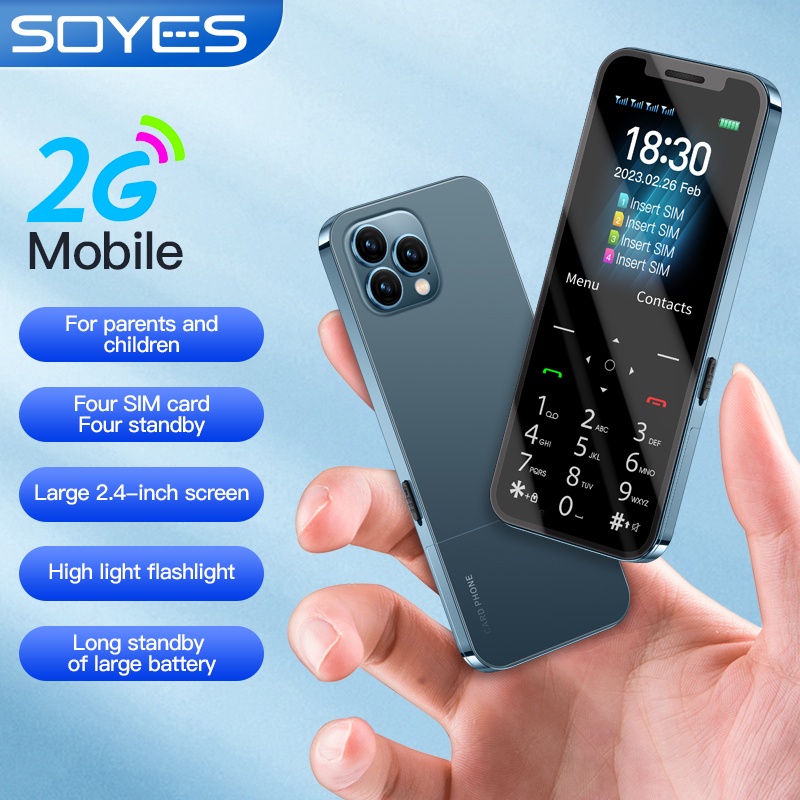 GSM 2G mobile phone with torch support 4 SIM phone cards cell phone Big
