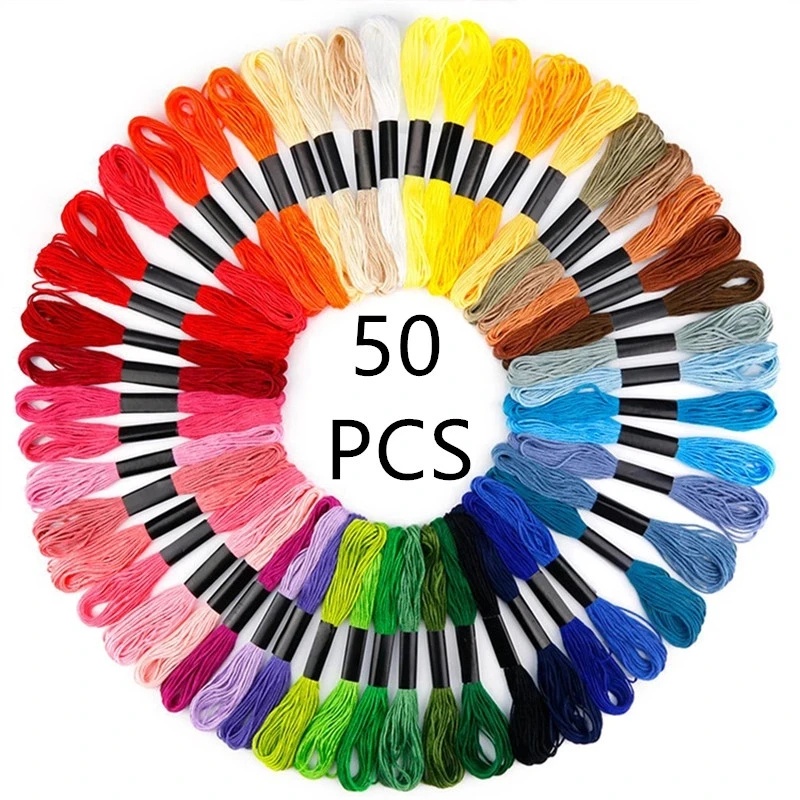 【Ready stock】10/ 50pcs embroidery thread Benang Sulaman cross stitch ...