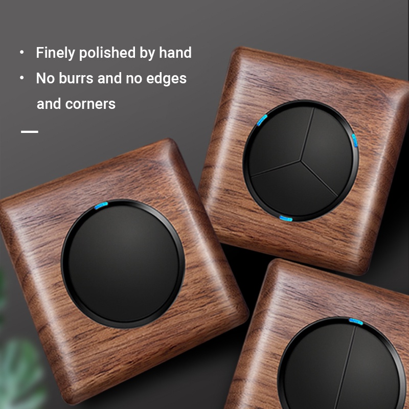 🔥Free Gift🔥Ready stock【WALNUT】wall light switch led indicator vintage ...