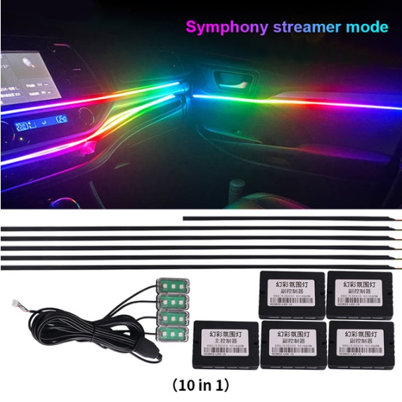 5 in 1 18 in 1 Universal Car LED Symphony Ambient Light Cigarette Car ...