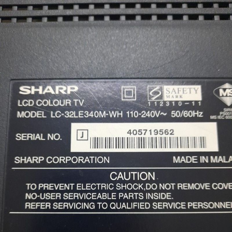 Télécommande D'origine Pour TV Sharp LC32HI3221KW - Occasion Bon état Et Testée
