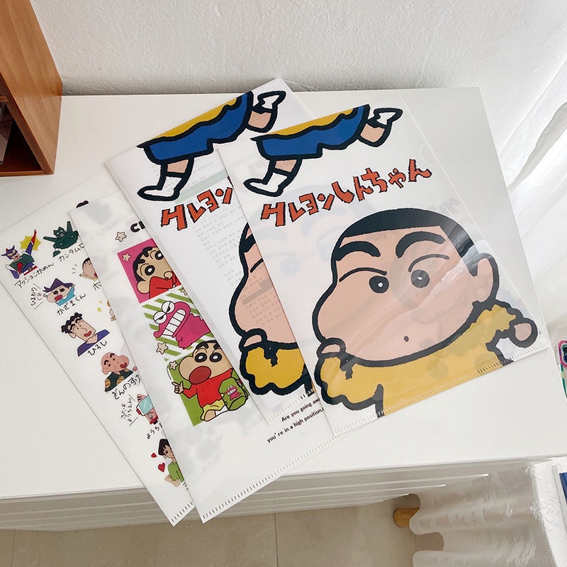 [L-Shaped Folder] ins Style Cute Crayon Shin-Chan Cartoon Folder A4 ...