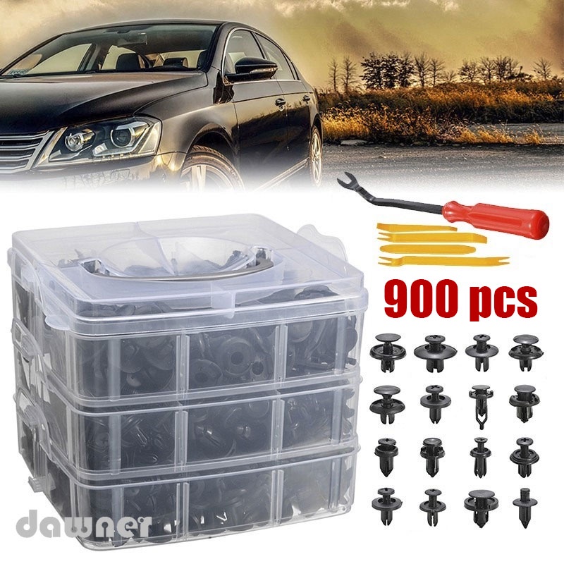 900pcs Car Rivet Bumper Fender Plastic Trim Fastener Retainer Fixing ...