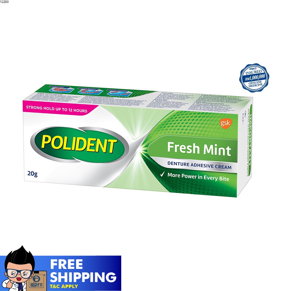 Polident Fresh Mint Denture Adhesive Cream (20g) Shopee Malaysia