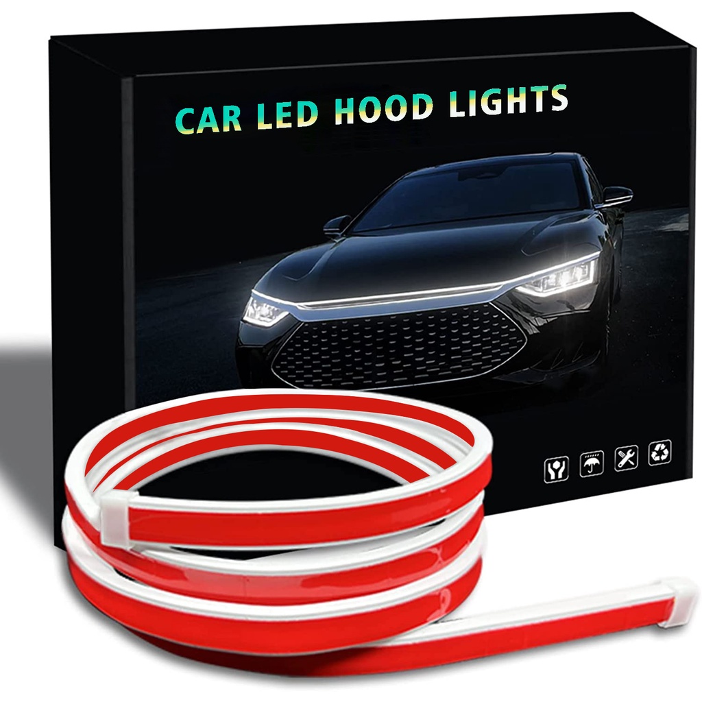 LEADTOPS [2 Sides Sticker High Quality] Car Hood Light Strip White