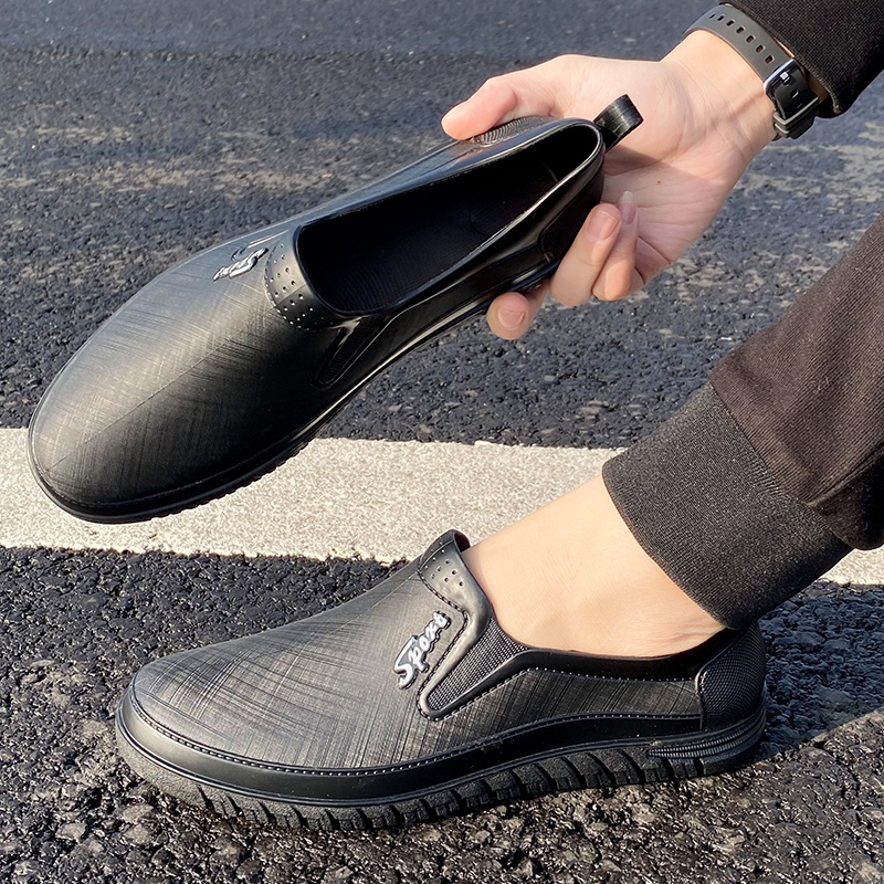 Waterproof rain boots summer outside trendy fashion one foot stirrup