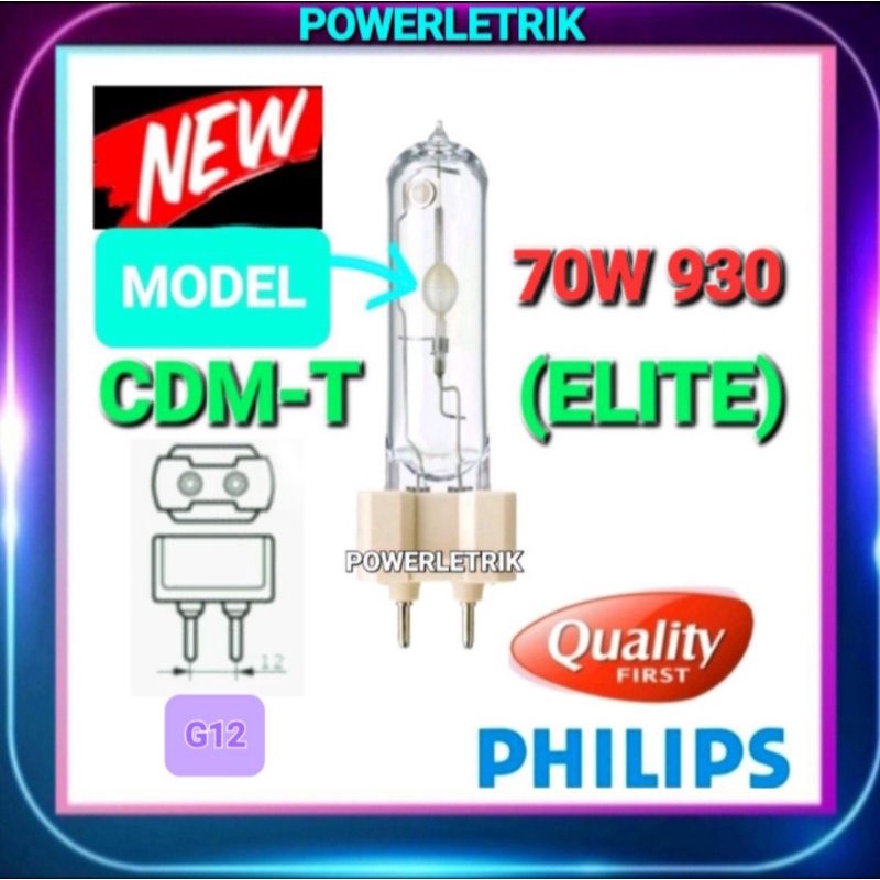 Philips Master Colour CDM-T Elite 70W/942 G12 | Luz Blanca Fría De