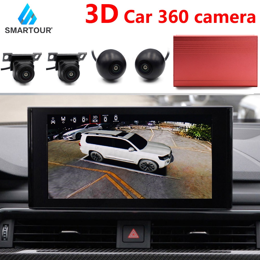 3D 360 Degree Bird View System Car DVR Reversing Camera Recording ...