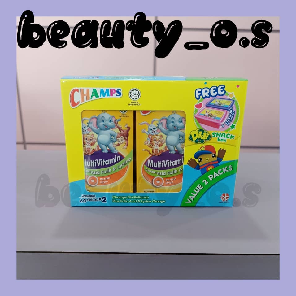 (FREE GIFT) Champs Multivitamin Plus Folic Acid & Lysine/ Omega3
