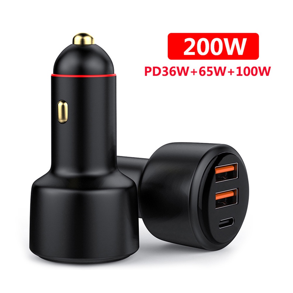 200W USB Car Charger Type C PD Car Accessories 3 ports Super Fast Charger 2.0 100W 65W Turbo