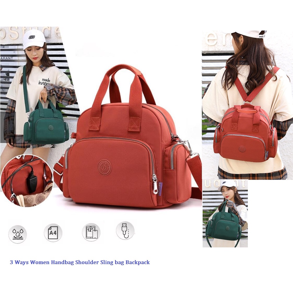 Retro Ways Women Handbag Shoulder Sling bag Backpack Nylon Water