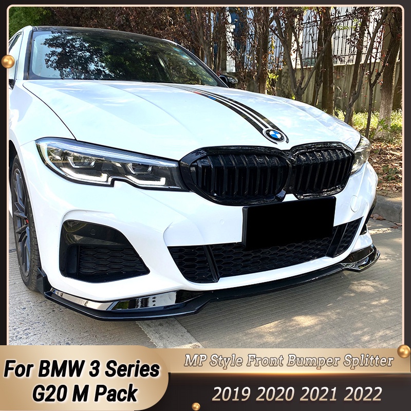 Gloss Black Front Bumper Lip Spoiler Splitters For 2019-2022 BMW 3 Series G20 M Sport – ABS Plastic