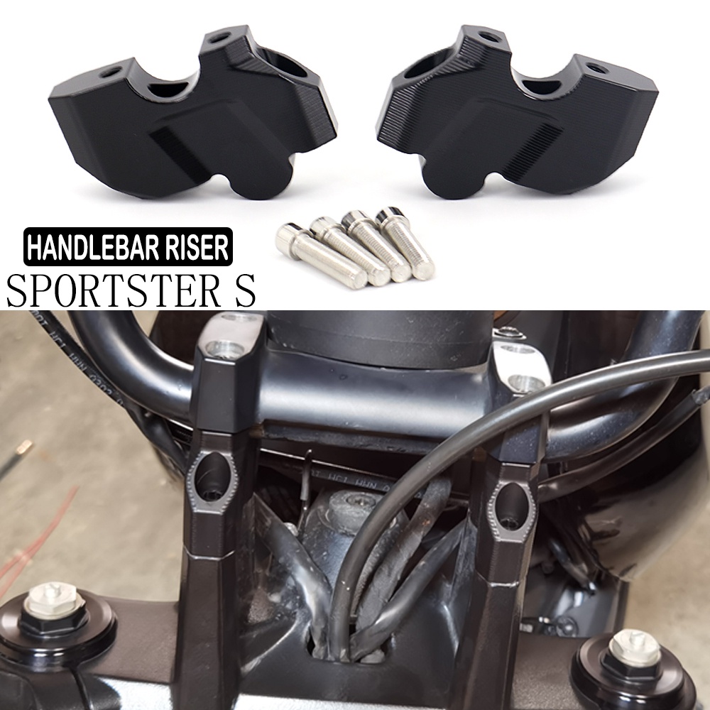 2021 2022 New Motorcycle Black CNC Handlebar Riser Height up Adapters ...