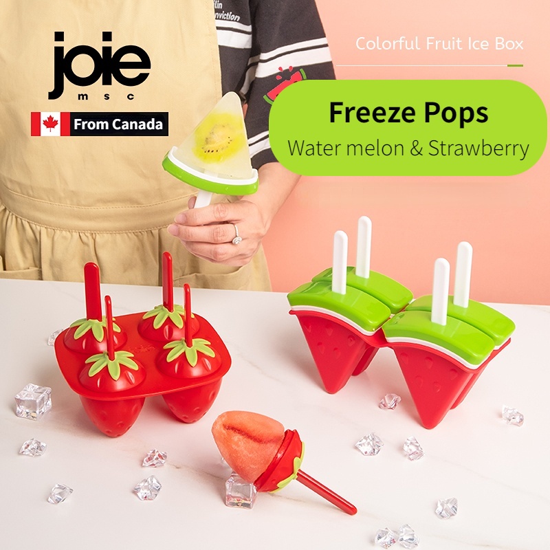 Joie Freeze Pops Fruit Ice Popsicle Mold for Kids - Make Ice Cream Bars ...