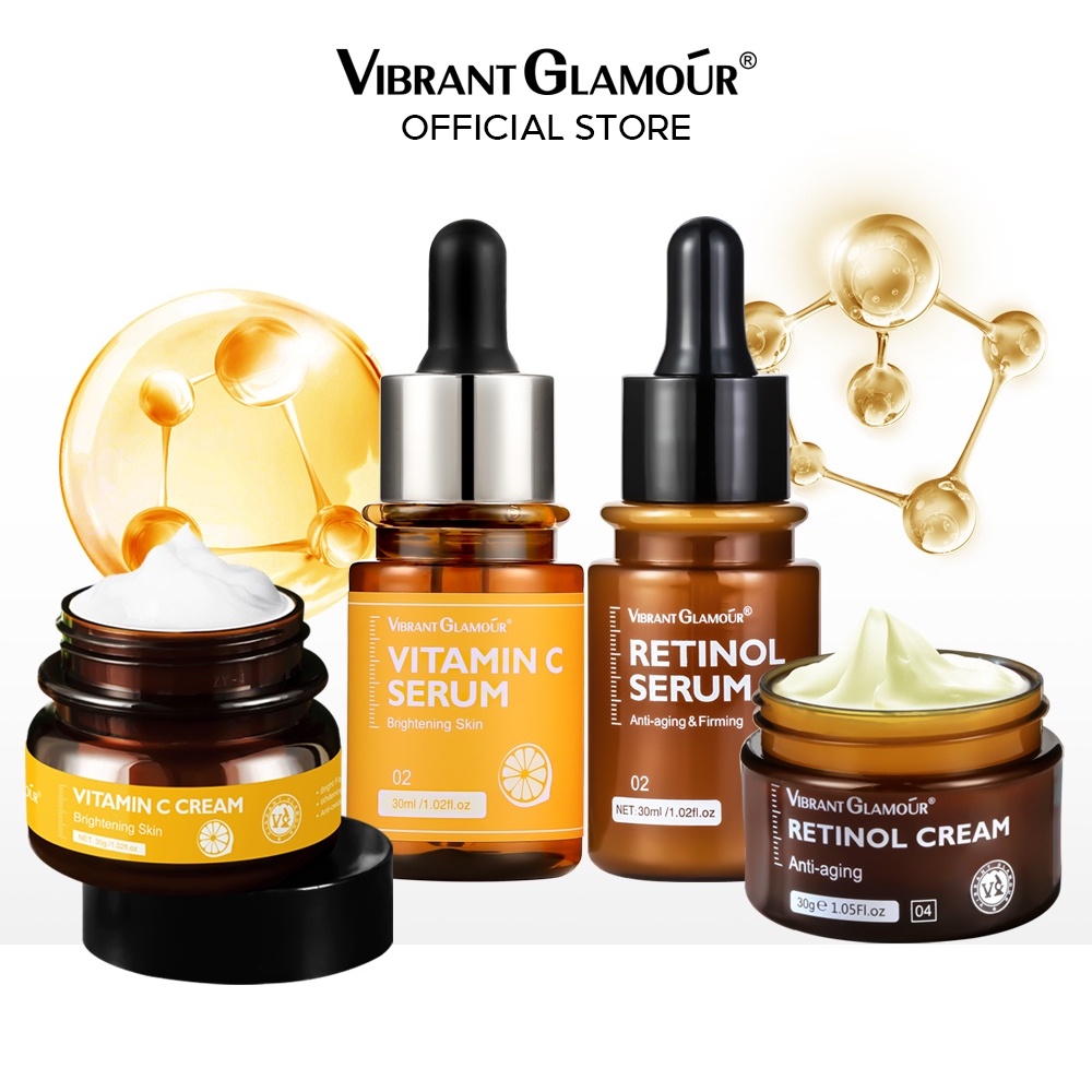 VIBRANT GLAMOUR Natural Retinol Sets Face Cream+Facial Serum+VC Face
