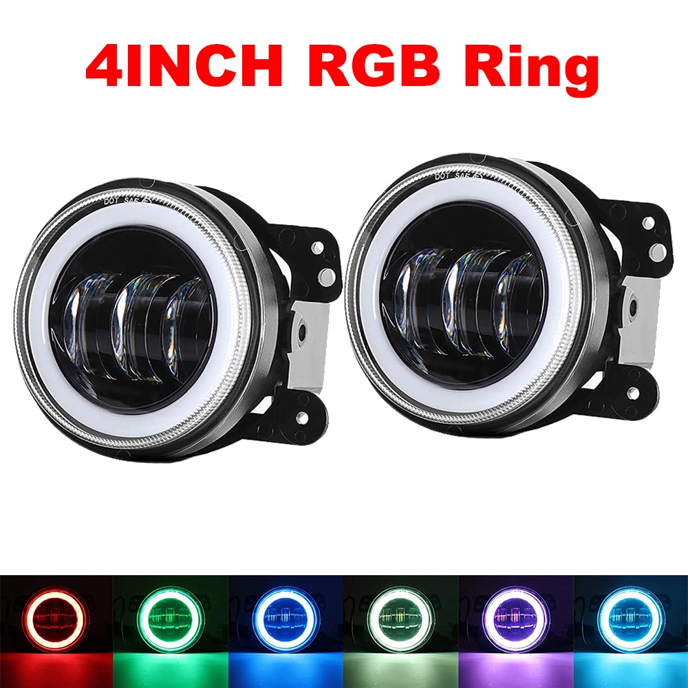 1pair 3 5 4 Inch LED Fog Lights DRL For Jeep Wrangler JK Unlimited JKU 2007 2018 40W White