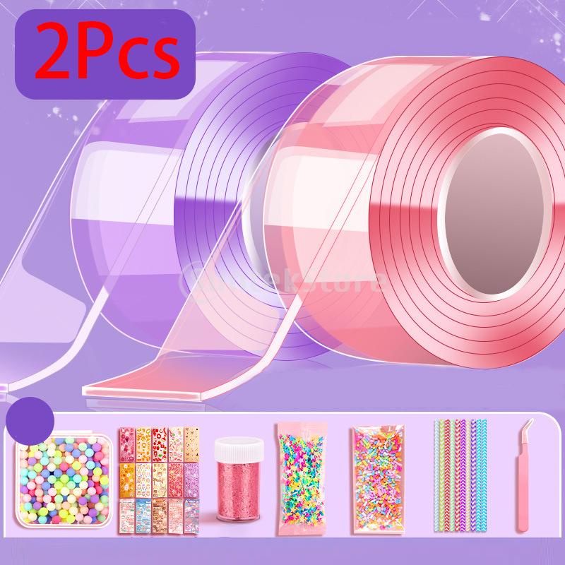 [DynwaveedMY] 2pcs/set Bubble Blowing Double Sided Tape Reusable