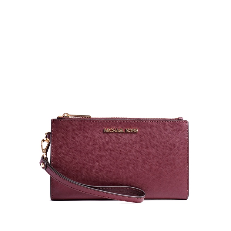 Michael Kors Jet Set Travel Large Double Zip Wristlet Merlot