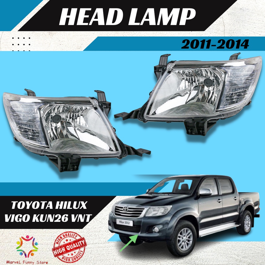 Toyota Hilux Vigo Kun Vnt Head Lamp Lampu Besar Depan High Quality Fastlink Shopee