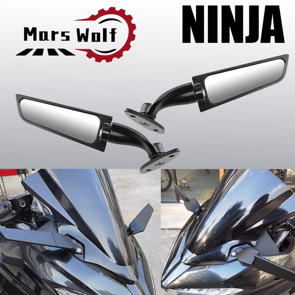 For KAWASAKI NINJA250 NINJA 300 NINJA 400 NINJA 650 Rearview Mirrors Wind Wing Adjustable