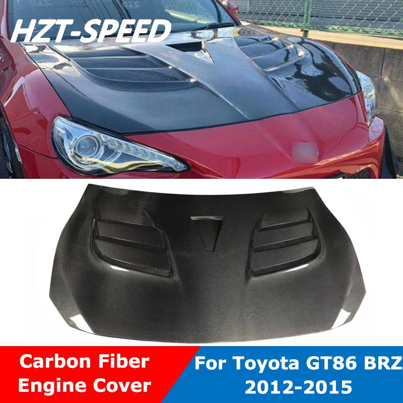 V Style Real Carbon Fiber Material Front Car Engine Hoods Cover