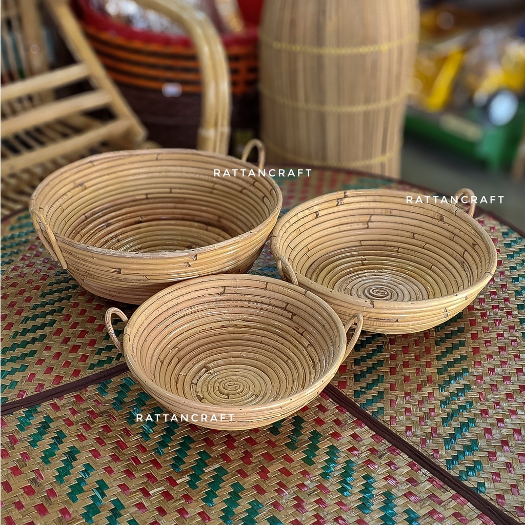 Mangkuk Rotan / Bakul Rotan Bulat / Rattan Bowl | Shopee Malaysia