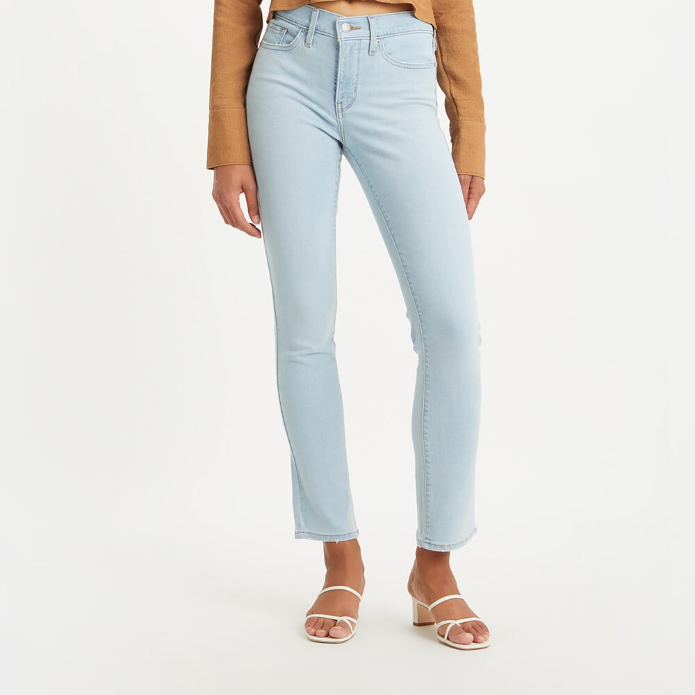 Levi's 725 high rise bootcut jeans in light wash blue