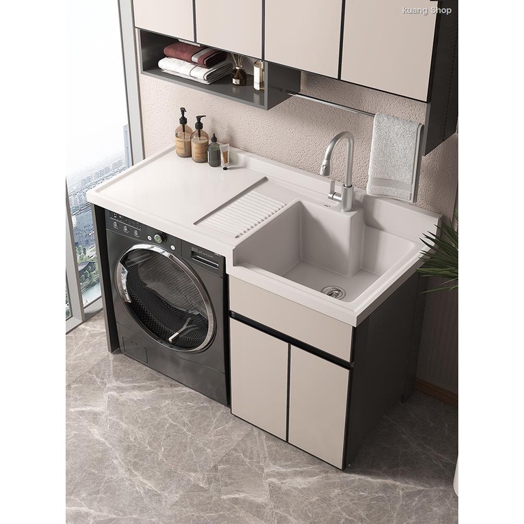 Space aluminum balcony washing machine cabinet combination custom ...