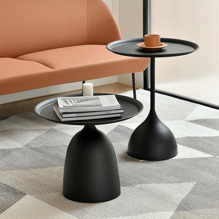 Sofa side table minimalist light luxury small coffee table black mini ...