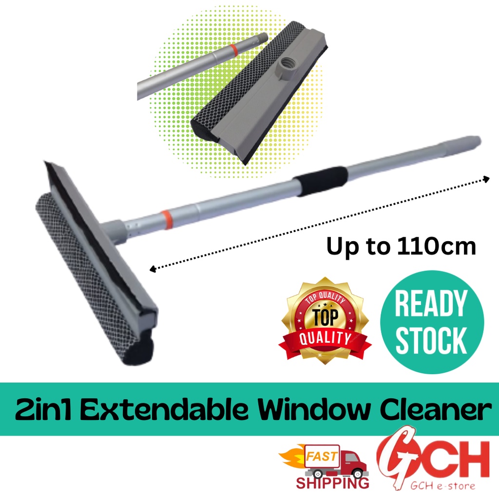 💥Window Washer Adjustable 2 in 1 Squeegee Window Wiper Extendable ...