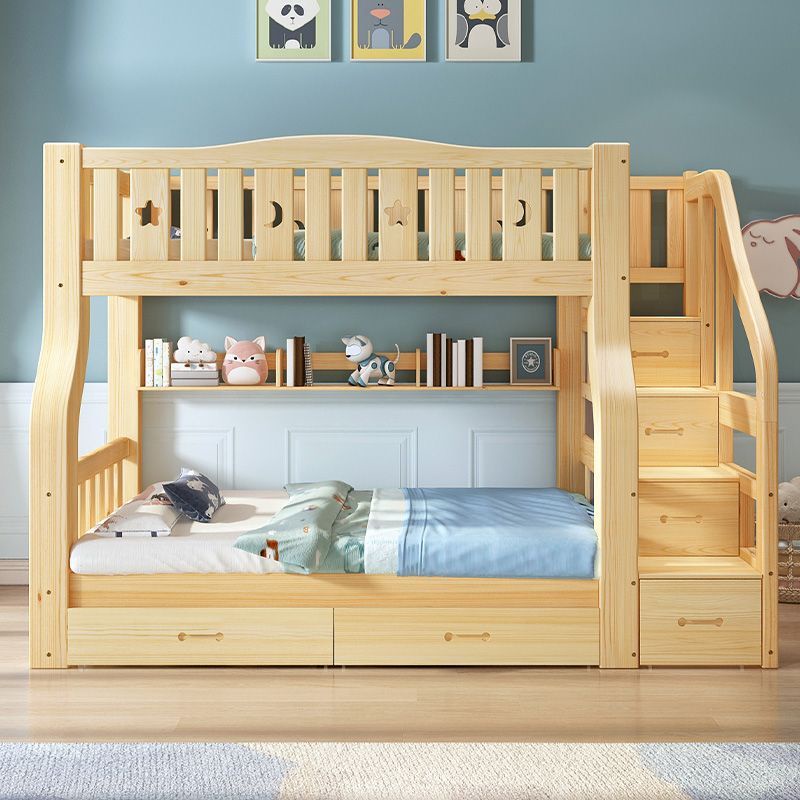 Thickened all solid wood children s bunk bed bunk bed staggered high ...