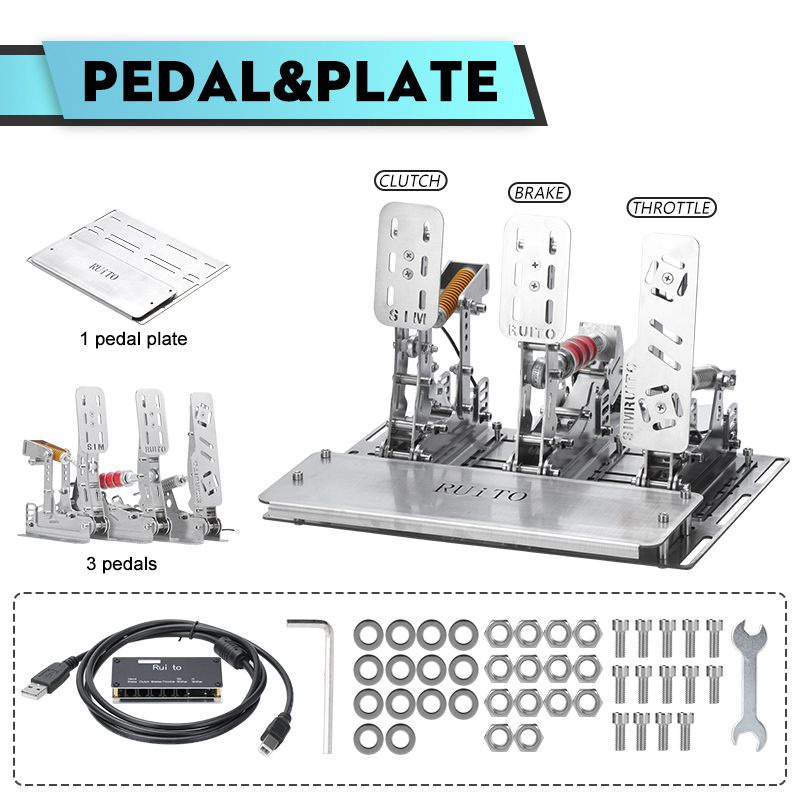 Sim Racing HE Hydraulic Pedal Load Cell Pedals For Logitech G29 G27