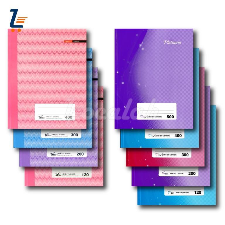 F5 Hard Cover Quarto Foolscap Book / Buku Log Pendek Kulit Tebal 120p ...