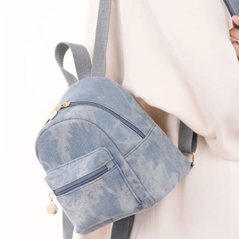 QMCasual Denim Women Backpack Large Capacity High Quality Canvas Jeans ...