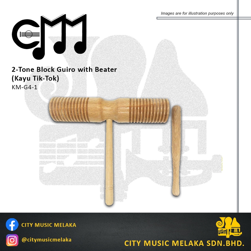 CMM Percussion - 2 Tone Block Guiro with Beater (Kayu Tik-Tok w Guiro ...