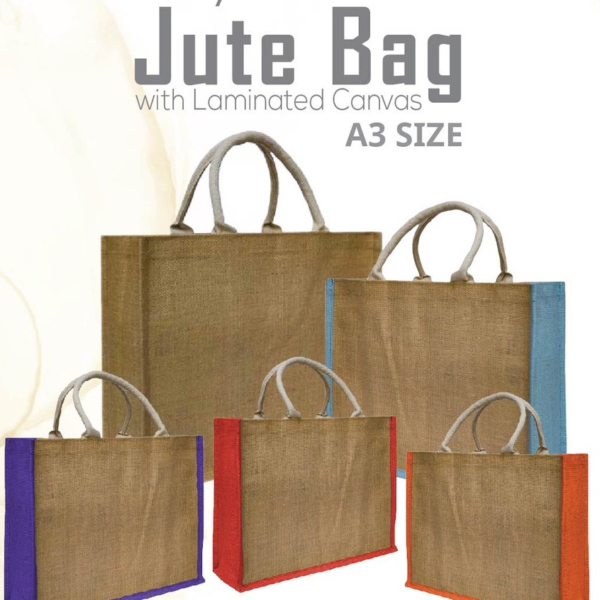 Jute Bag With Laminated Canvas Groceries Shopping Bag Good for Heat