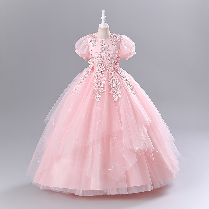 Princess Charlotte Flower Girl Dress Host Evening Dress Children's Catwalk Performance Costume Birthday Princess Dress Autumn main image 1