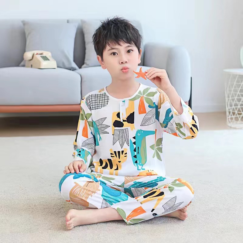 Baby Boys Pajamas Long Sleeved Children s Clothing Sleepwear Teen Pajama Cotton Pyjamas Sets For Kids 6 8 10 12 14 Years Shopee Malaysia