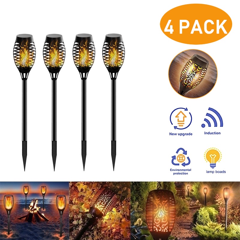 12LED 4pack solar light flashlight flashlight blinking flame light