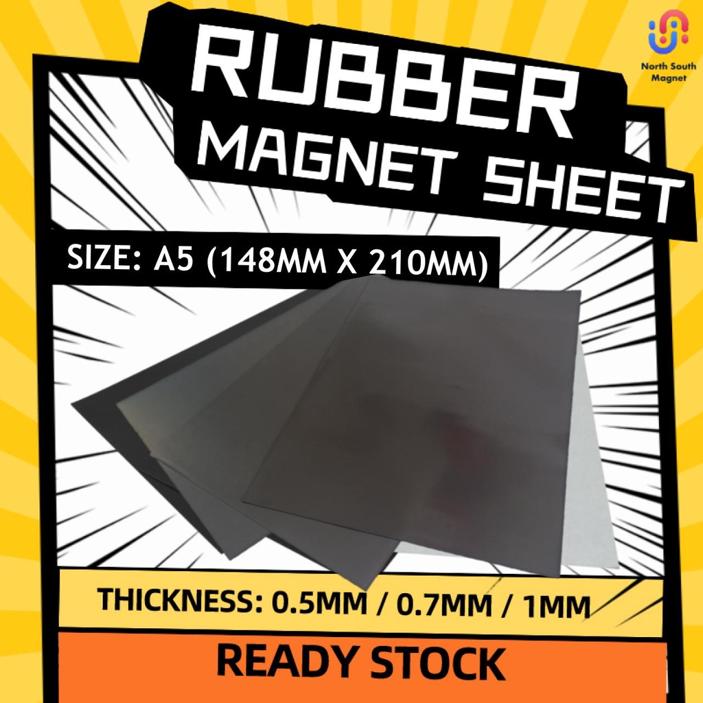 Thickness 0.7mm Self Adhesive Magnetic Rubber Sheet Size A5 Sticky