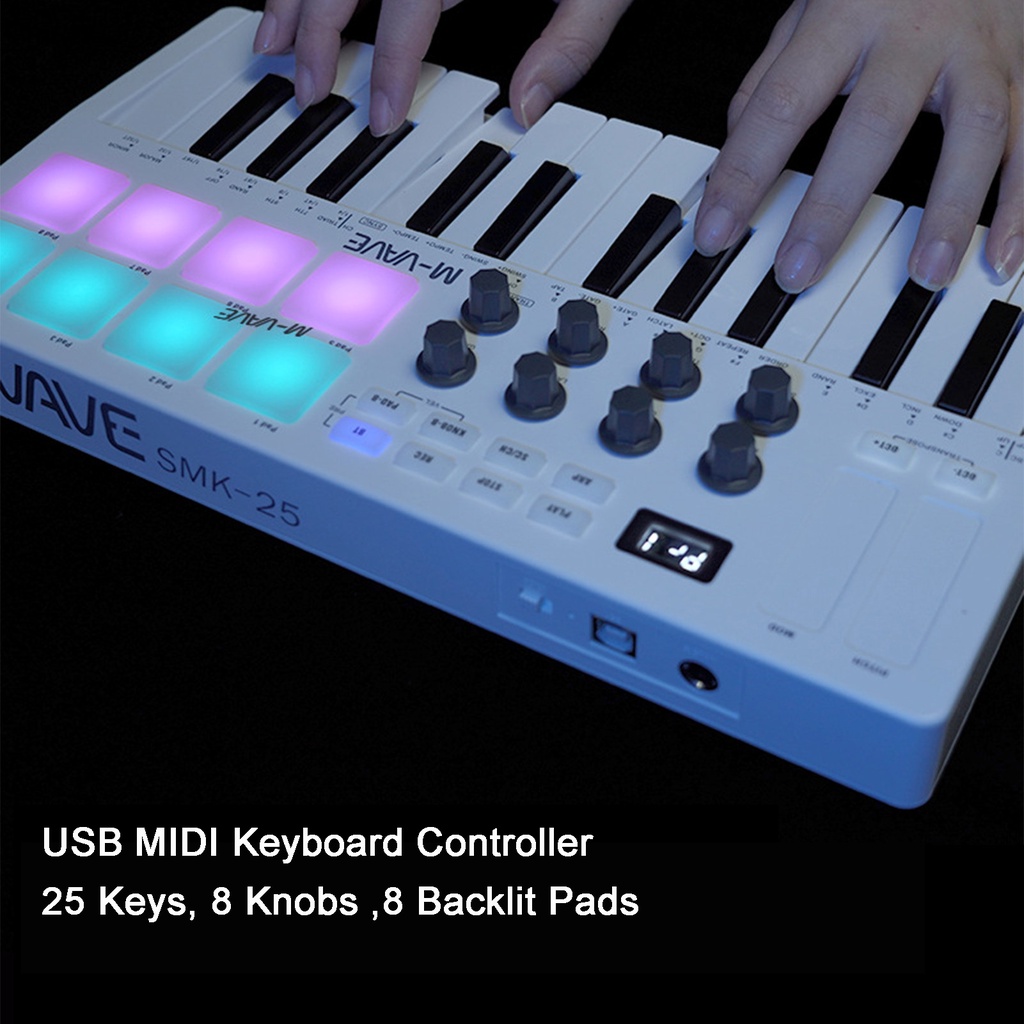 MVAVE MIDI Controller USB MIDI Keyboard Controller with 25 Keys, 8
