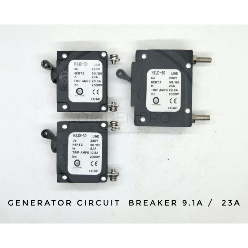 generator circuit breaker 9.1A /23A trip amps ac230 50/60hz Shopee